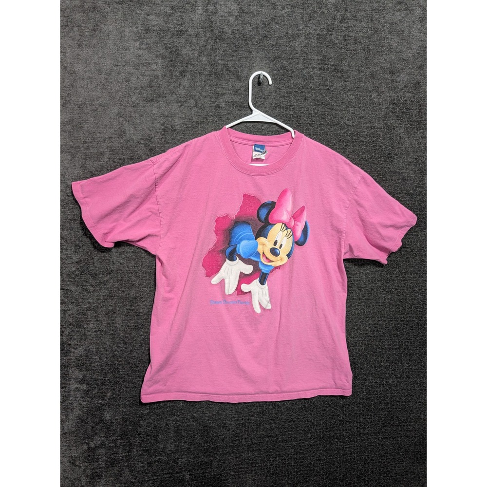 Disney Minnie Mouse Graphic T-Shirt Pink Double Sided XL 1804